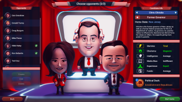 Choose up to 4 different candidates to compete in the newly-minted Primaries mode.